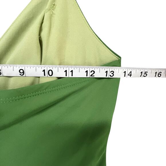 Trixxi Y2K Halter Dress Size XS Green Asymmetrical Hem Forest Fairy Whimsical - Picture 9 of 14